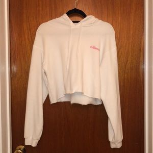 White cropped hoodie